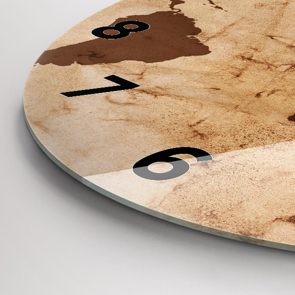 Kerek fali üvegóra Vintage világtérkép