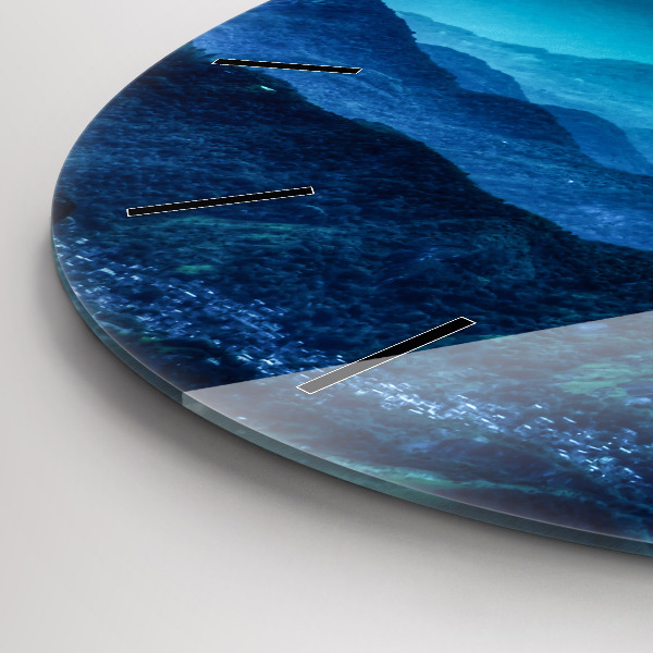 Kerek fali üvegóra Akvarell hegyek