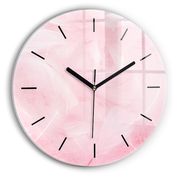 Kerek fali üvegóra Tollak – absztrakt