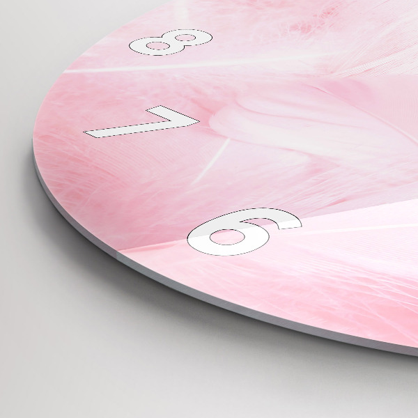 Kerek fali üvegóra Tollak – absztrakt