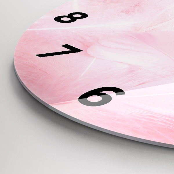 Kerek fali üvegóra Tollak – absztrakt