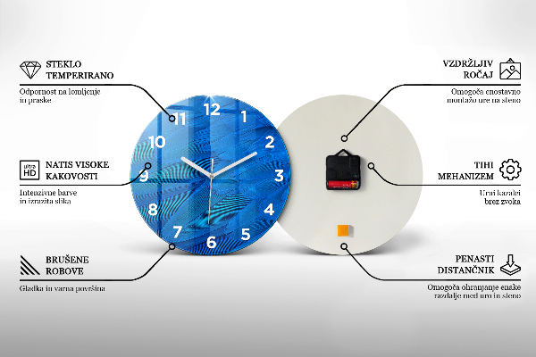 Kerek fali üvegóra Absztrakciós foltok