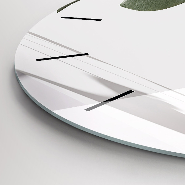 Kerek fali üvegóra Absztrakt levelek