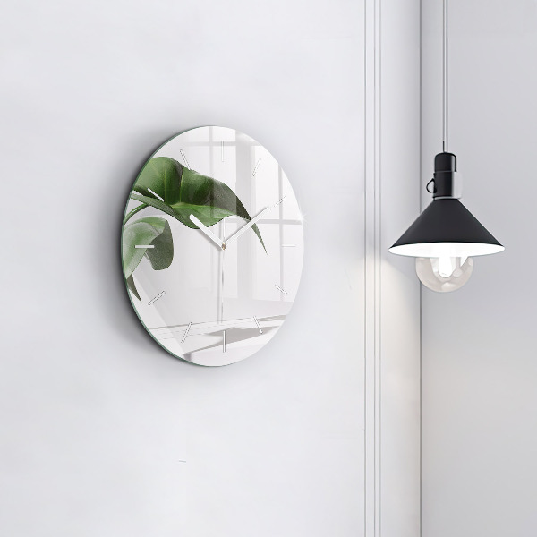 Kerek fali üvegóra Absztrakt levelek