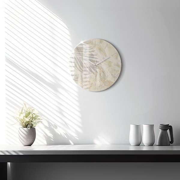 Kerek fali üvegóra Pálmafa árnyék homok