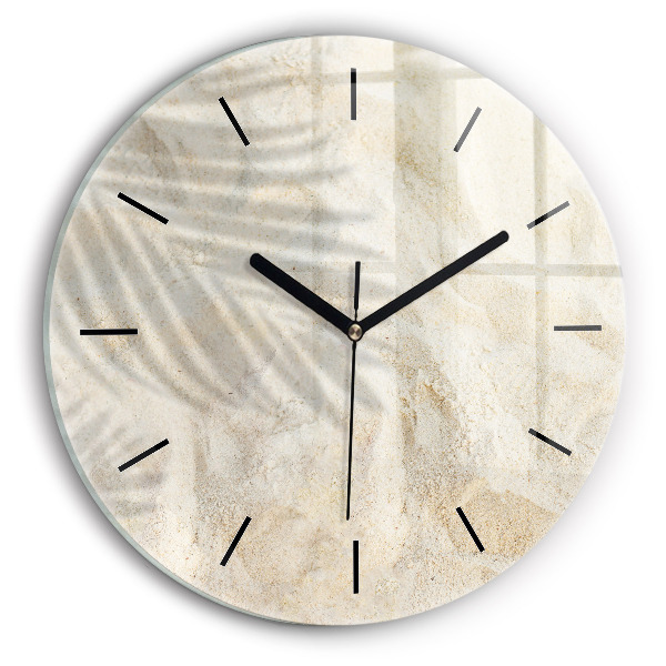 Kerek fali üvegóra Pálmafa árnyék homok