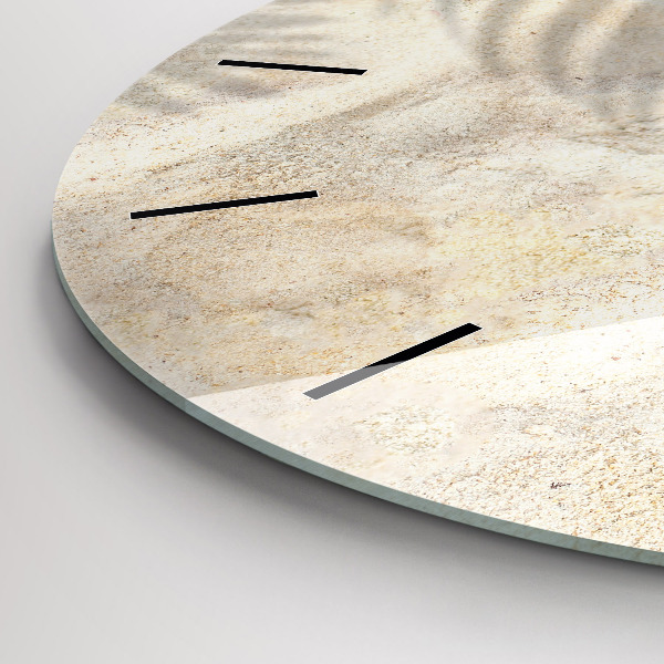 Kerek fali üvegóra Pálmafa árnyék homok