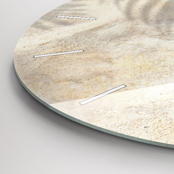 Kerek fali üvegóra Pálmafa árnyék homok