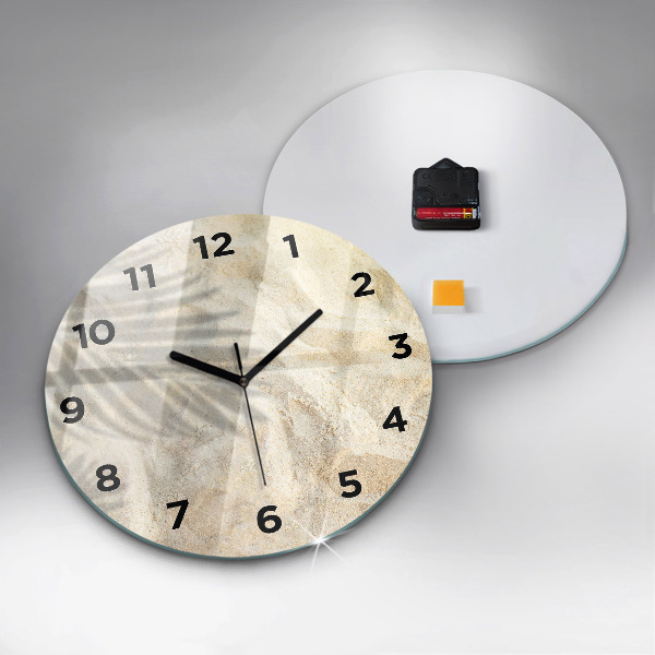 Kerek fali üvegóra Pálmafa árnyék homok