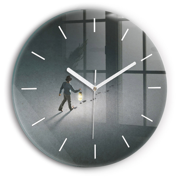 Kerek fali üvegóra Vándor a sötétben