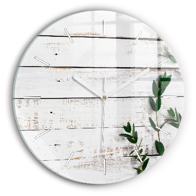 Kerek fali üvegóra Világos fa táblák