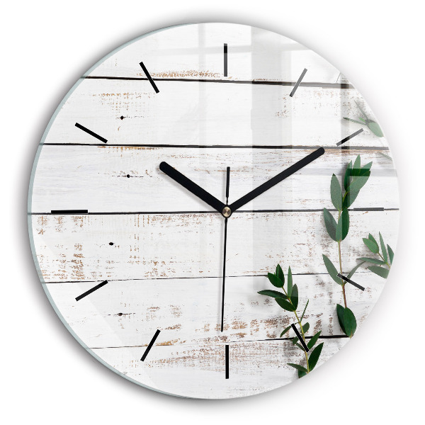 Kerek fali üvegóra Világos fa táblák