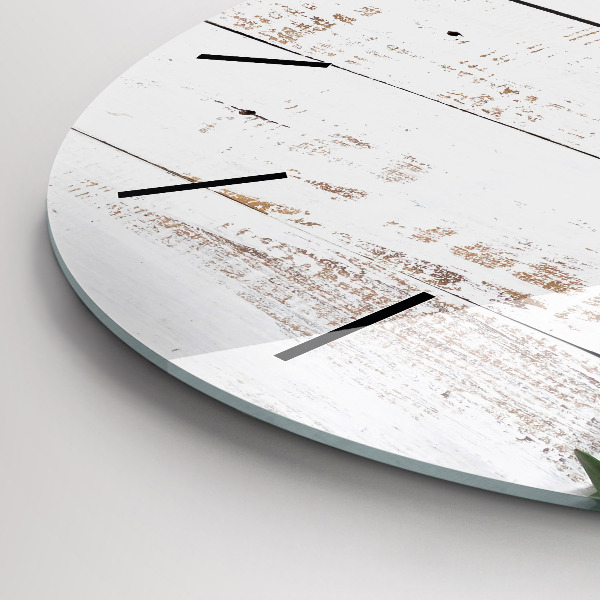 Kerek fali üvegóra Világos fa táblák