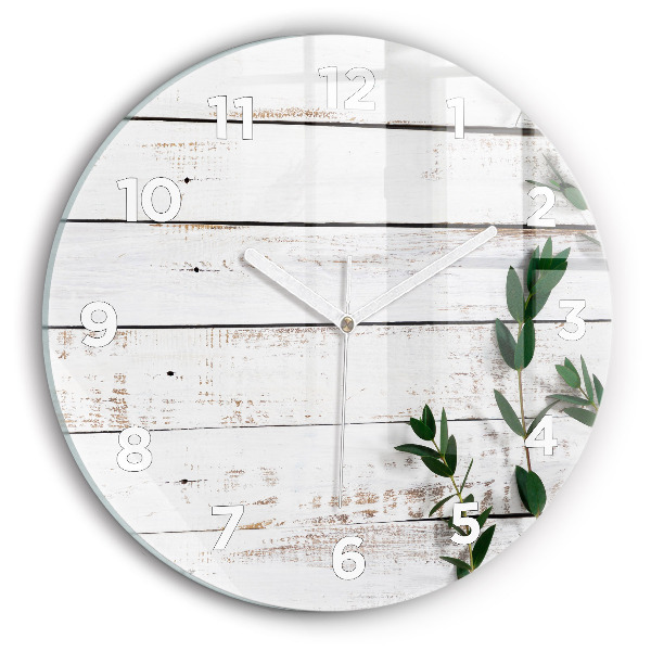 Kerek fali üvegóra Világos fa táblák