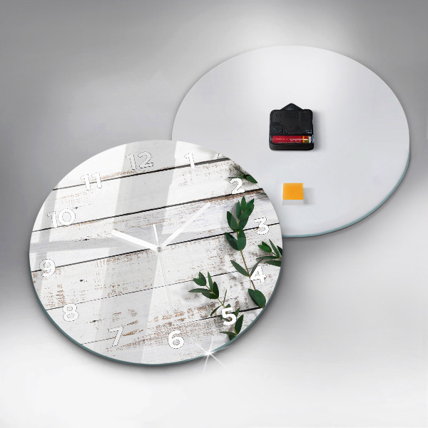 Kerek fali üvegóra Világos fa táblák