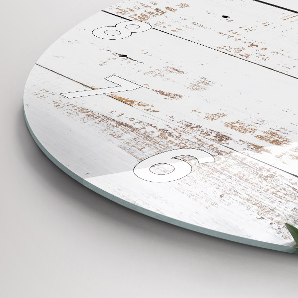 Kerek fali üvegóra Világos fa táblák