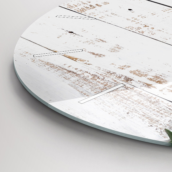 Kerek fali üvegóra Világos fa táblák