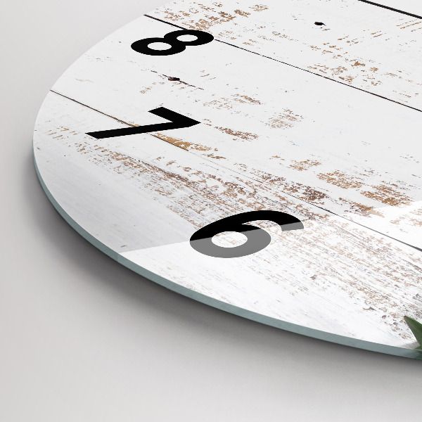 Kerek fali üvegóra Világos fa táblák