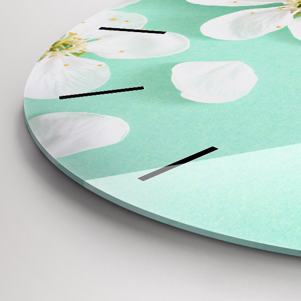 Kerek fali üvegóra Virágzó almavirágok