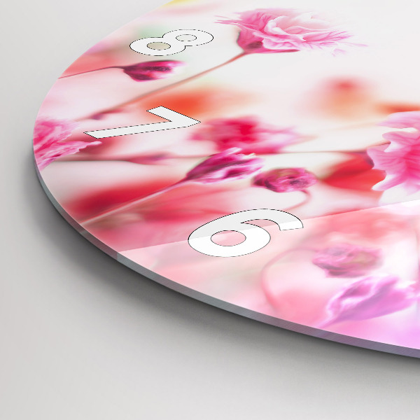 Kerek fali üvegóra Virágok a réten