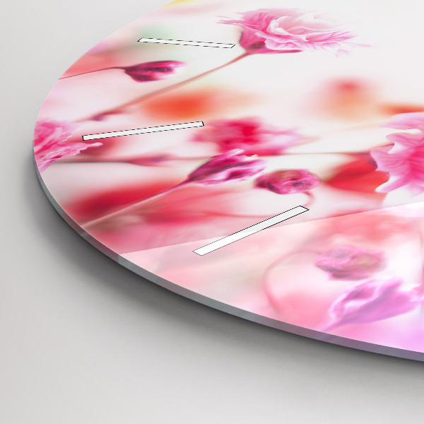 Kerek fali üvegóra Virágok a réten