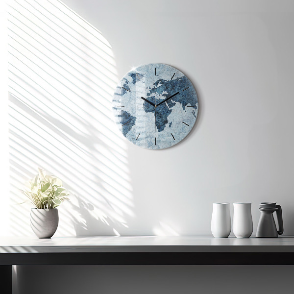 Kerek fali üvegóra Festett világtérkép