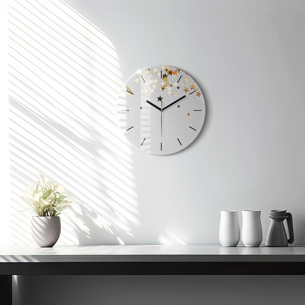 Kerek fali üvegóra Arany csillagok