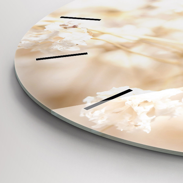 Kerek fali üvegóra Kis fehér virágok