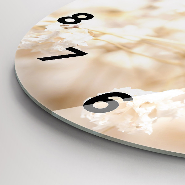 Kerek fali üvegóra Kis fehér virágok