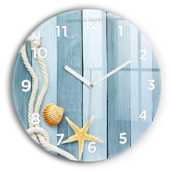 Kerek fali üvegóra Deszkák csíkok és héj