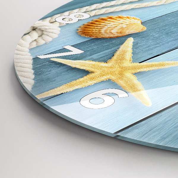 Kerek fali üvegóra Deszkák csíkok és héj