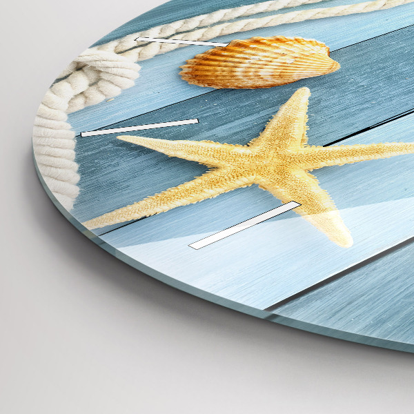 Kerek fali üvegóra Deszkák csíkok és héj