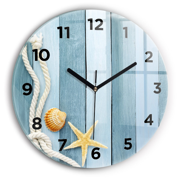 Kerek fali üvegóra Deszkák csíkok és héj