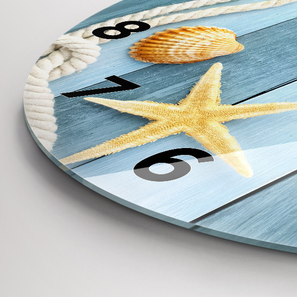 Kerek fali üvegóra Deszkák csíkok és héj