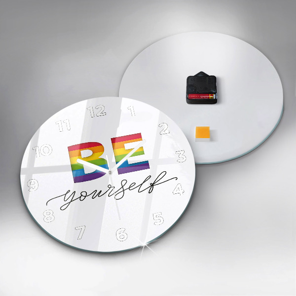 Kerek fali üvegóra A Légy önmagad felirat