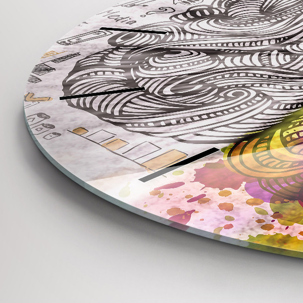 Kerek fali üvegóra Absztrakciós agy