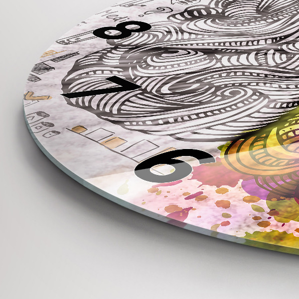 Kerek fali üvegóra Absztrakciós agy