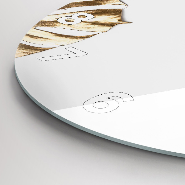 Kerek fali üvegóra Trópusi levelek