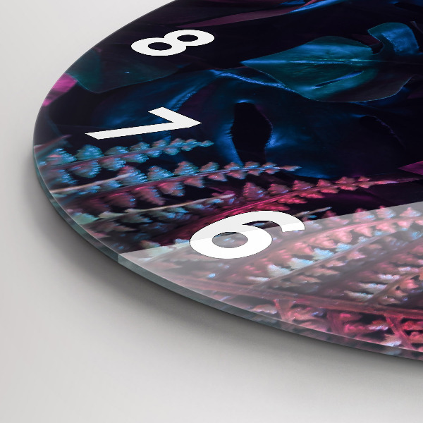 Kerek fali üvegóra Egzotikus virágok