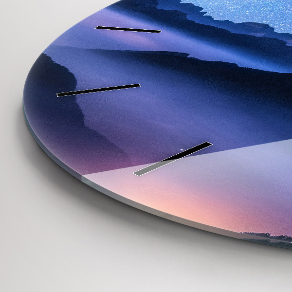 Kerek fali üvegóra Tejút és a hegyek