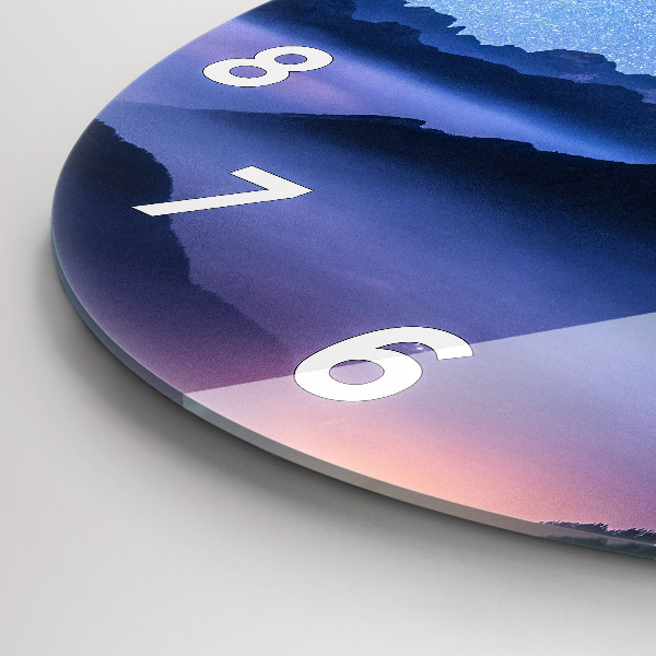 Kerek fali üvegóra Tejút és a hegyek