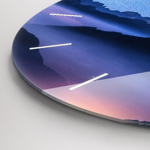 Kerek fali üvegóra Tejút és a hegyek