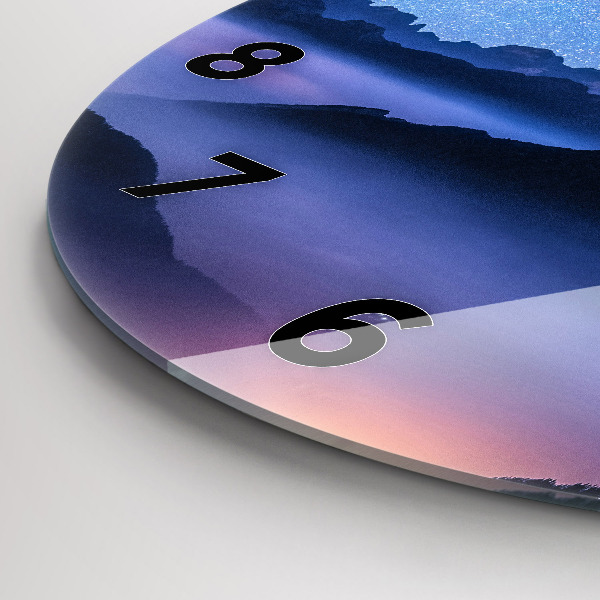 Kerek fali üvegóra Tejút és a hegyek