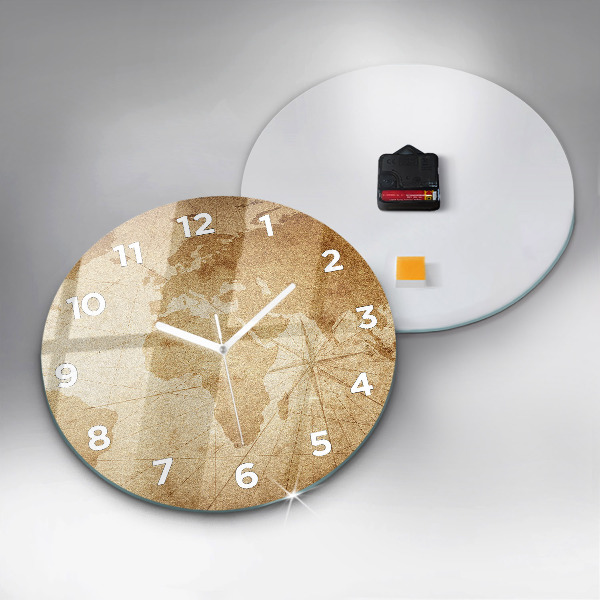 Kerek fali üvegóra Vintage világtérkép