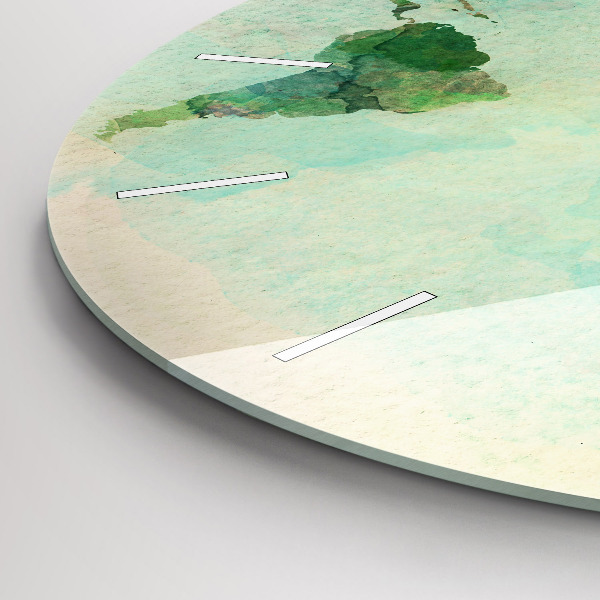 Kerek fali üvegóra Akvarell világtérkép