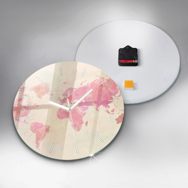 Kerek fali üvegóra Akvarell világtérkép