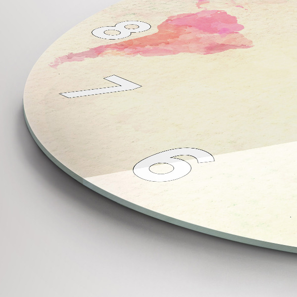 Kerek fali üvegóra Akvarell világtérkép