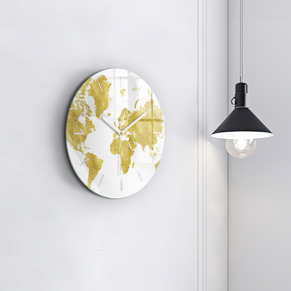 Kerek fali üvegóra Arany világtérkép