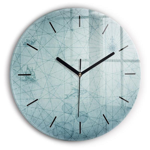 Kerek fali üvegóra Vintage térkép