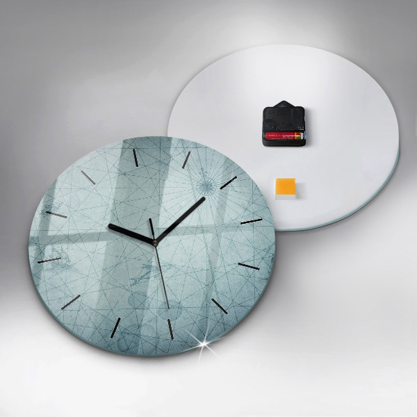 Kerek fali üvegóra Vintage térkép